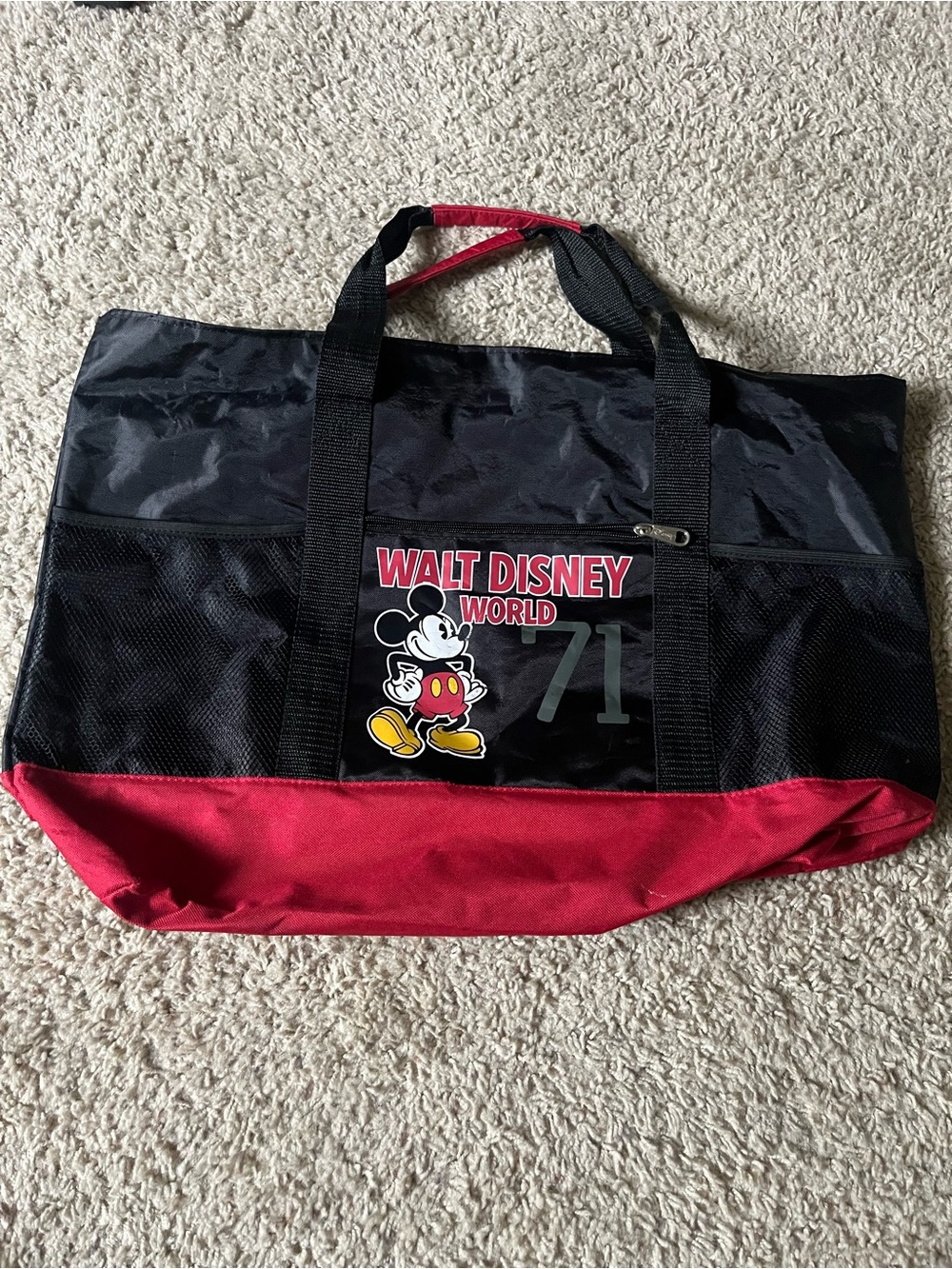 Walt Disney World 1971 Large Mickey Tote Bag in Black and Red